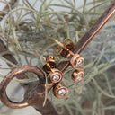 Unique Twist Tube Set Rose Gold Diamond Earrings