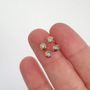 Unique Twist Tube Set Rose Gold Diamond Earrings