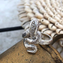 Unique White Gold Diamond Snake Ring