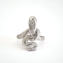 Unique White Gold Diamond Snake Ring