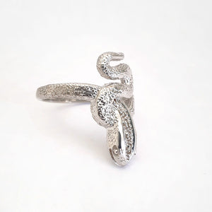 Unique White Gold Diamond Snake Ring