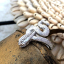 Unique White Gold Diamond Snake Ring