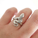 Unique White Gold Diamond Snake Ring