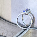 Vintage Inspired Cushion Cut Tanzanite White Gold Ring