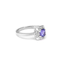 Vintage Inspired Cushion Cut Tanzanite White Gold Ring