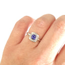 Vintage Inspired Cushion Cut Tanzanite White Gold Ring