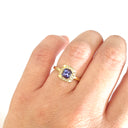 Vintage Inspired Cushion Cut Tanzanite Yellow Gold Ring