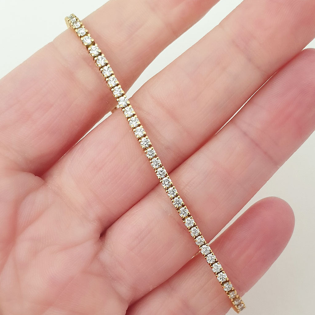 White Diamond 18ct Yellow Gold Tennis Bracelet