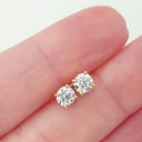 White Diamond Yellow Gold Studs