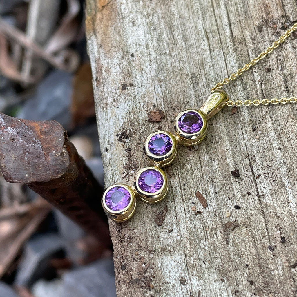 Waterfall Amethyst Droplet Pendant