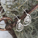 White Diamond Double Tear Drop Earrings