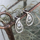 White Diamond Double Tear Drop Earrings