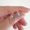 White Diamond Double Tear Drop Earrings