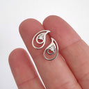 White Diamond Double Tear Drop Earrings