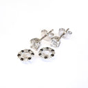 White Diamond Studs with Black and White Diamond Detachable Jackets