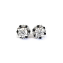 White Diamond Studs with Black and White Diamond Detachable Jackets