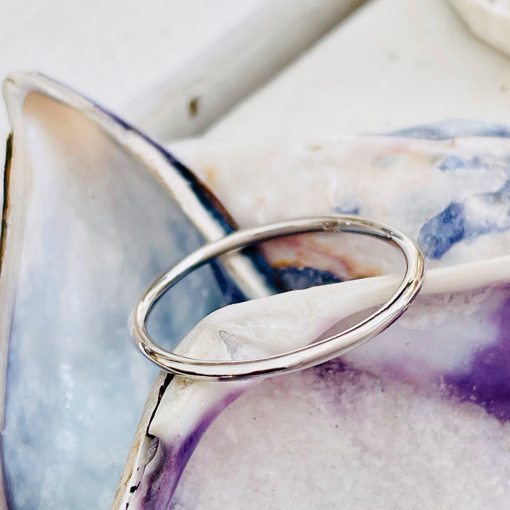 White Gold Band Stacking Ring