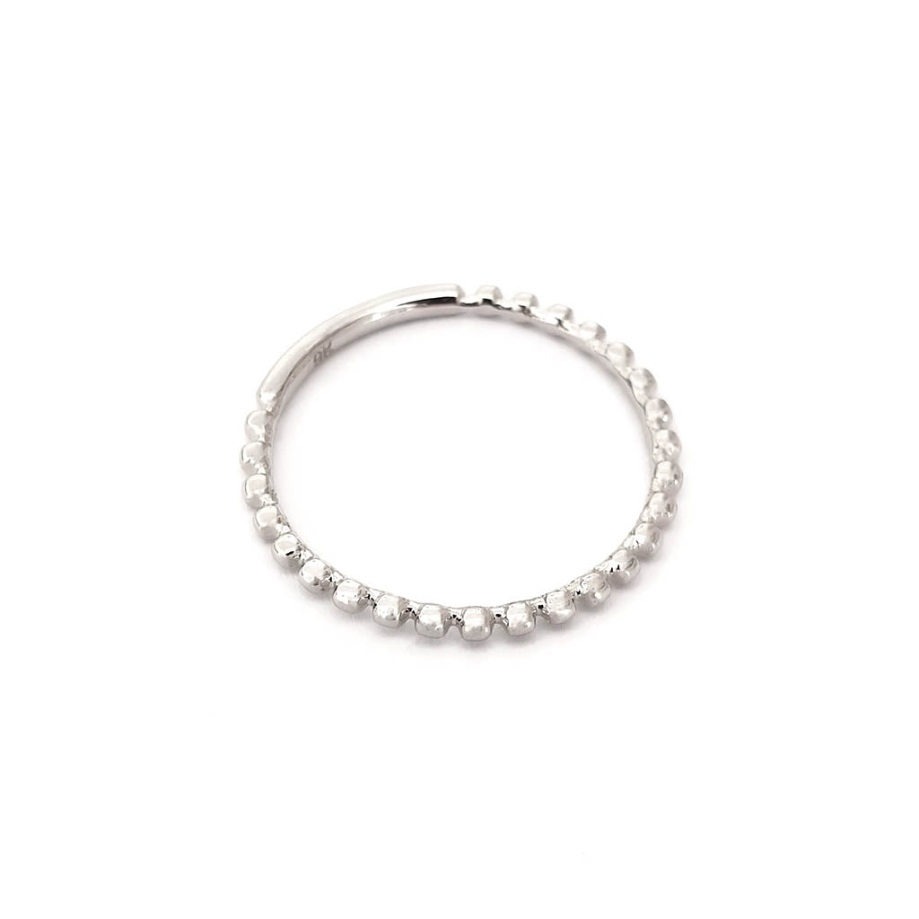 White Gold Beaded Stacking Ring