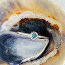 White Gold Bezel Set London Blue Topaz Stacking Ring