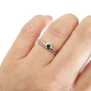 White Gold Bezel Set London Blue Topaz Stacking Rin