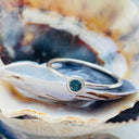 White Gold Bezel Set London Blue Topaz Stacking Ring