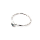 White Gold Bezel Set London Blue Topaz Stacking Rin