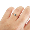 White Gold Bezel Set London Blue Topaz Stacking Rin