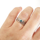 White Gold Bezel Set London Blue Topaz Stacking Rin