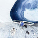 White Gold Bezel Set Tanzanite Stacking Ring