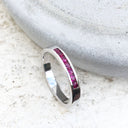 White Gold Channel Set Ruby Ring