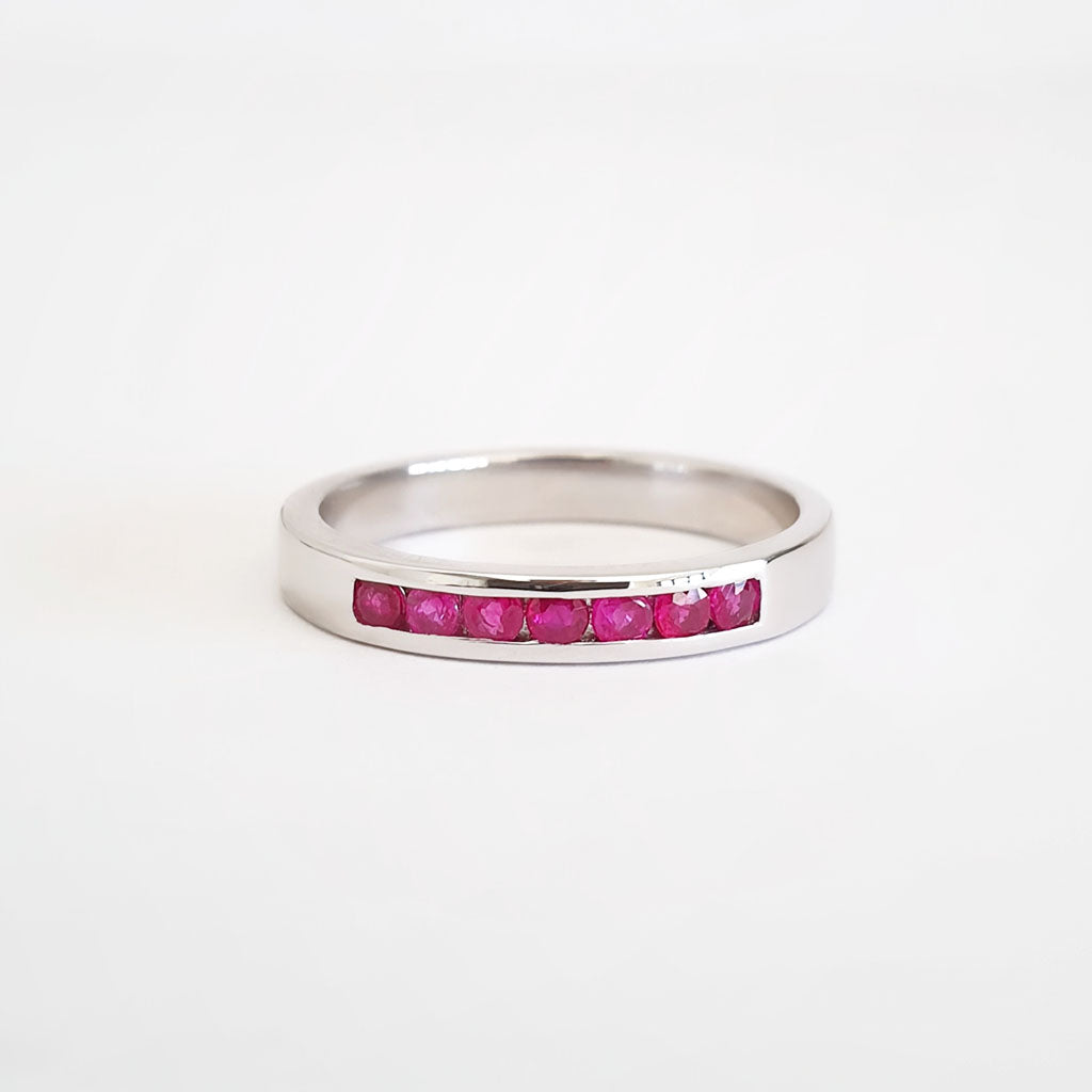 White Gold Channel Set Ruby Ring