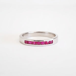 White Gold Channel Set Ruby Ring