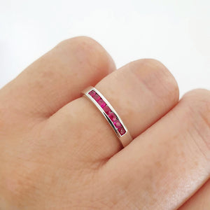 White Gold Channel Set Ruby Ring Afrogem Jewellers