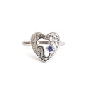 White Gold Closed Filigree Heart Africa Tanzanite Ring