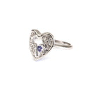 White Gold Closed Filigree Heart Africa Tanzanite Ring