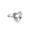 White Gold Closed Filigree Heart Africa Tanzanite Ring