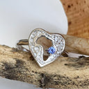 White Gold Closed Filigree Heart Africa Tanzanite Ring