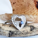 White Gold Closed Filigree Heart Africa Tanzanite Ring