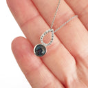 White Gold Diamond Pave Droplet and London Blue Topaz Pendant