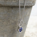 White Gold Diamond Pave droplet and Tanzanite Pendant