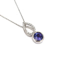 White Gold Diamond Pave droplet and Tanzanite Pendant