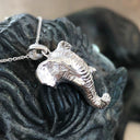 18ct White Gold Elephant Relief Pendant