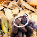 White Gold Four Claw Grape Garnet Solitaire Ring