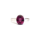  White Gold Four Claw Grape Garnet Solitaire Ring