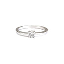 White Gold Four Claw Solitaire Diamond Ring With Closed Gallery
