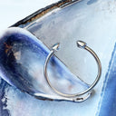 White Gold Open London Blue Topaz Stacking Ring