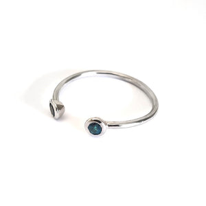 White Gold Open London Blue Topaz Stacking Ring