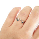 White Gold Open London Blue Topaz Stacking Ring