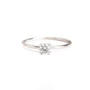 White Gold Raised Four Claw Diamond Stacking Ring