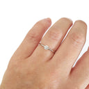 White Gold Raised Four Claw Diamond Stacking Ring
